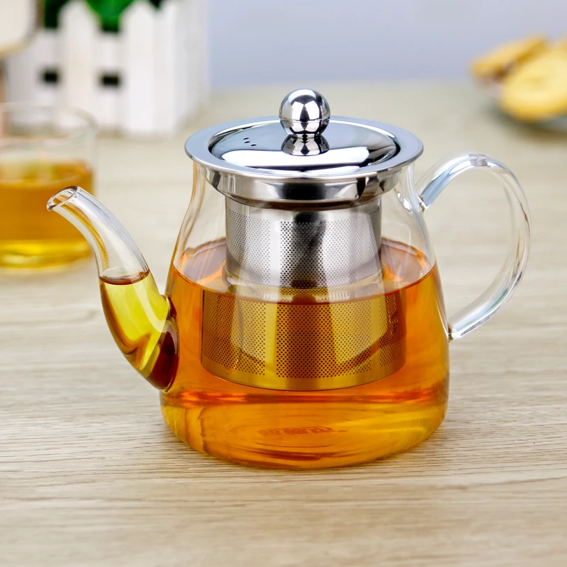 PINDEFANG 650ml Classic High Borosilicate Glass Teapot With Removeable