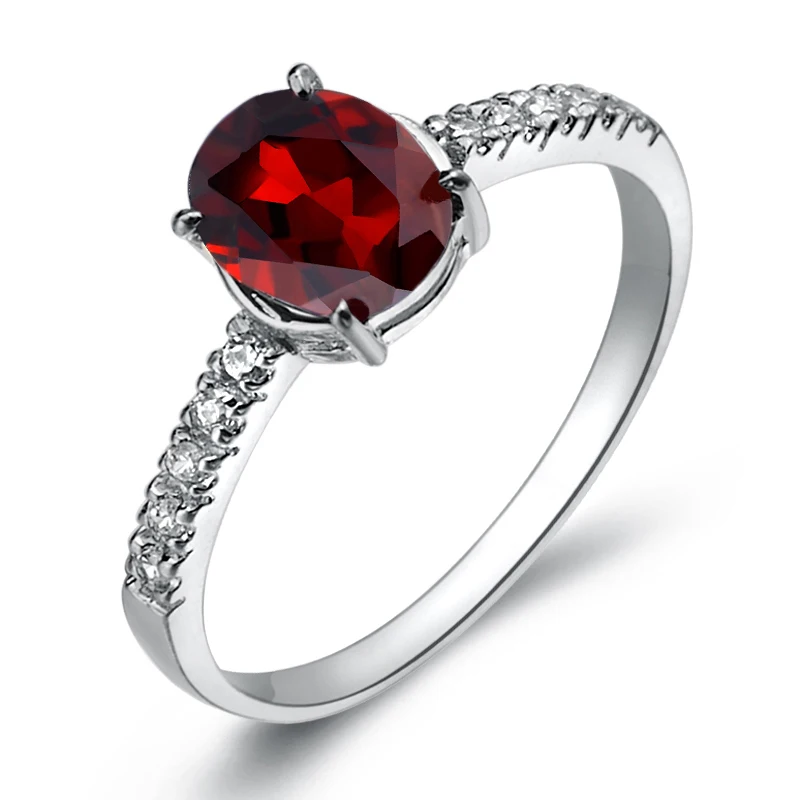 

Natural 1.08 Carat Red Garnet Ring 925 Sterling silver Woman Jewelry Classic Fashion Handmade Birthstone gift sr0170g