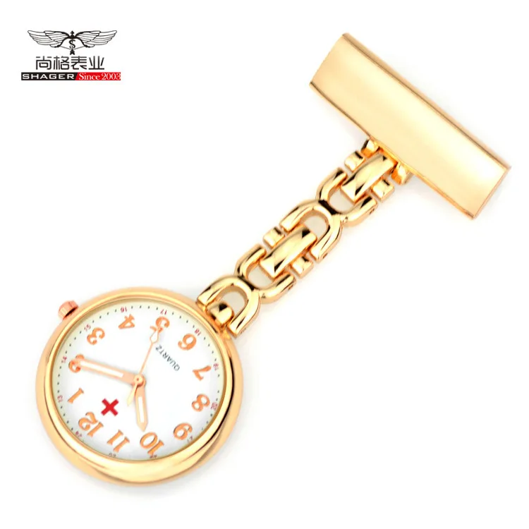 

Clip-on Fob Quartz Brooch Hanging Nurse Watch Men Women Full Steel Medical Pocket Watch relogio Clock