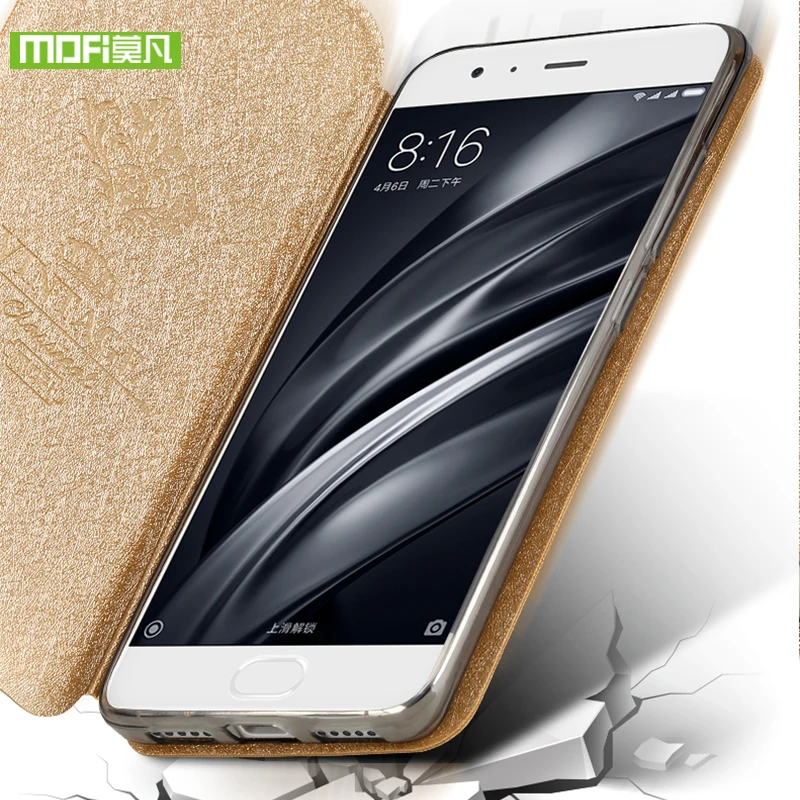 Funda Xiaomi Mi6 funda de silicona flip cuero original Mofi Xiaomi Mi 6 funda de lujo armadura mate a prueba de golpes Xiomi mi6 funda fundas