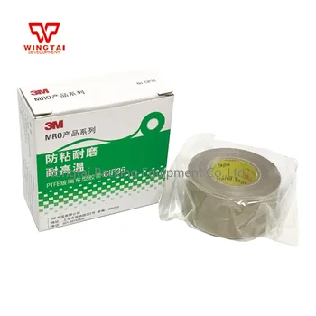 Online 3M T0.13mm*W25mm*L10m PTFE Glass Cloth Silicone Adhesive Tape High Temperature Tap (30PCS/lot)