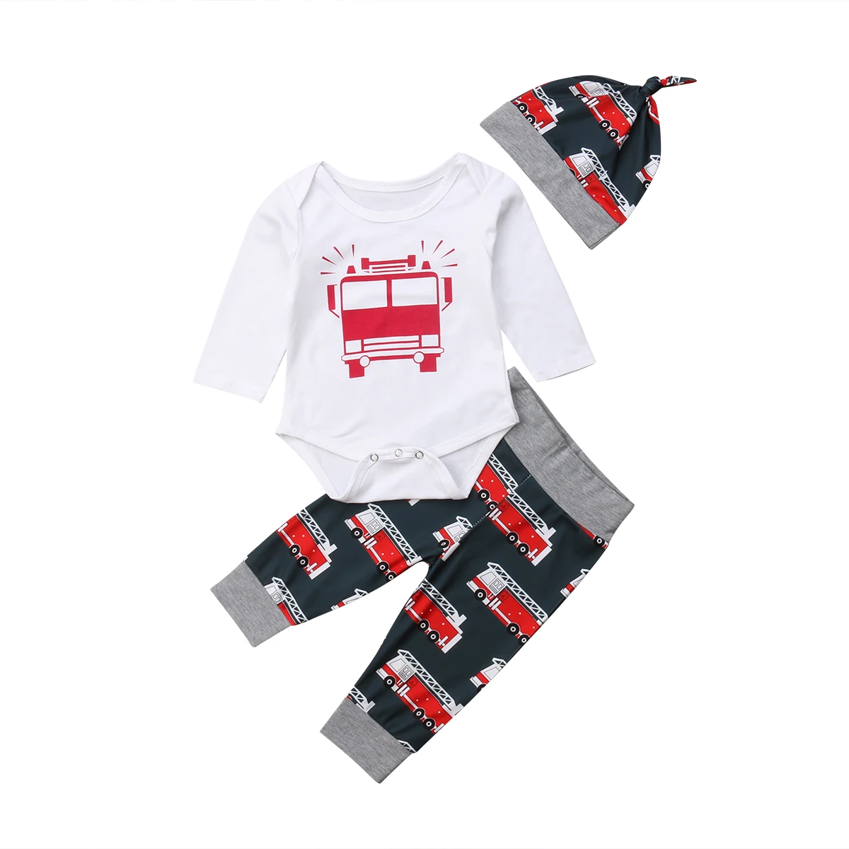 

Newborn Infant Baby Girls Boys Clothes Sets Bodysuit Tops Long Sleeve Pants Hat Cotton Cute Clothing 0-18M Outfit