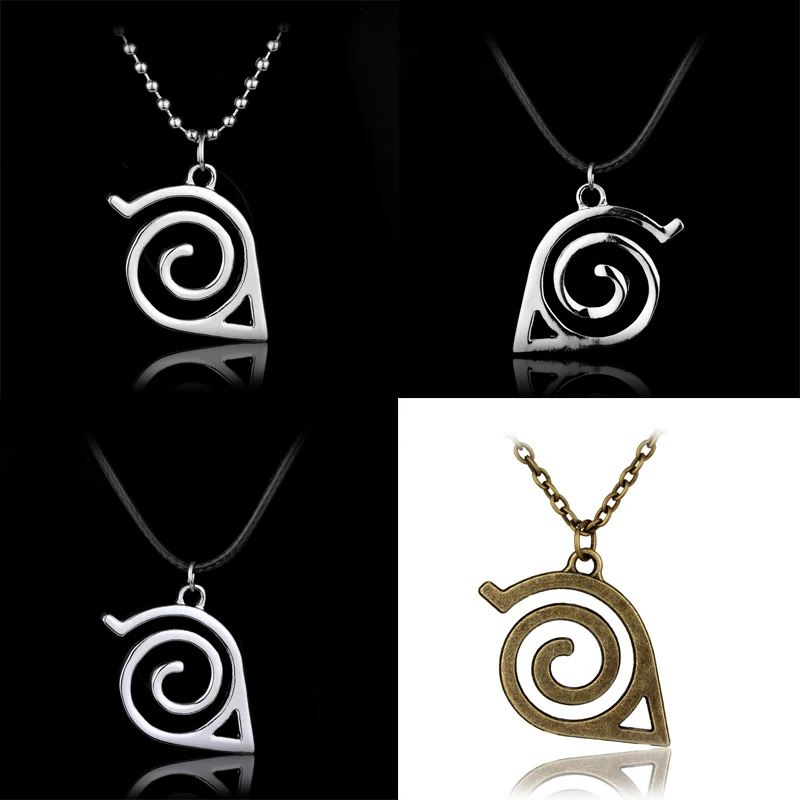 

4 HOT High Quality Konoha Ninja Logo Naruto Leaf Village Anime Naruto Necklace Symbol For Men Women Cosplay Gifts Jewelry