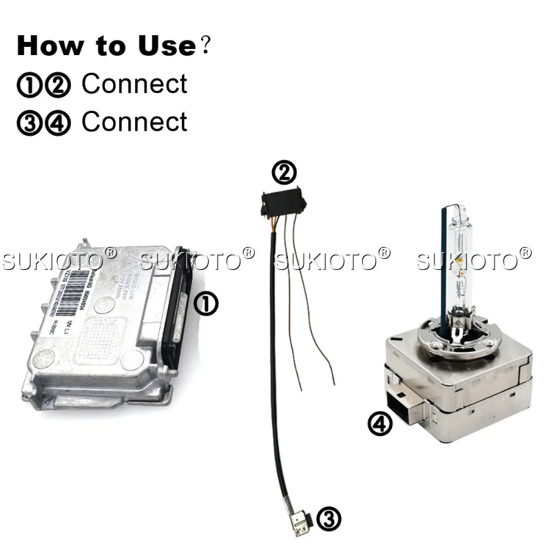 SUKIOTO OEM D1S Ballast Kit 4L0 907 391 89034934 D1S D1R xenon ballast Control Unit Module Car Headlight kit D1S D3S 4300K-8000K (5)