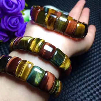 

Natural Multicolor Tiger's Eye Gemstone Beads Bracelet 15*10mm