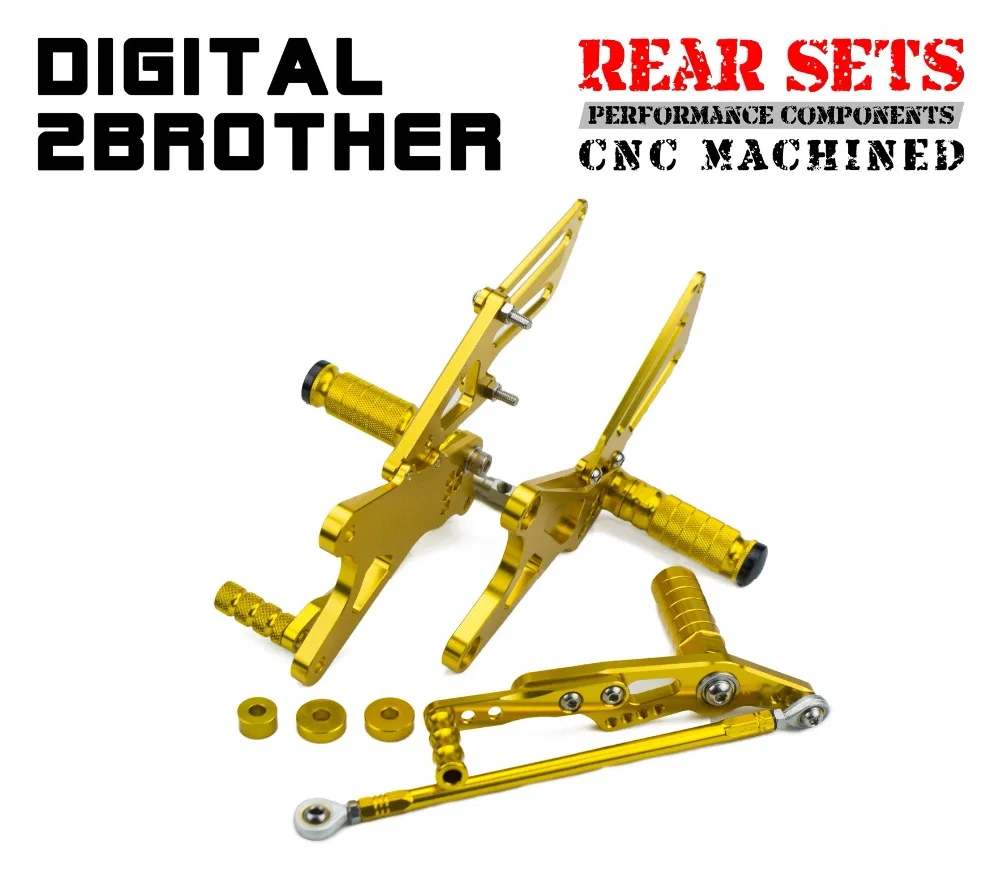 

New Arrived CNC Gold Adjustable Foot pegs Rearset Footrests Rear Sets For Yamaha YZF R1 2009 2010 2011 2012 2013 2014