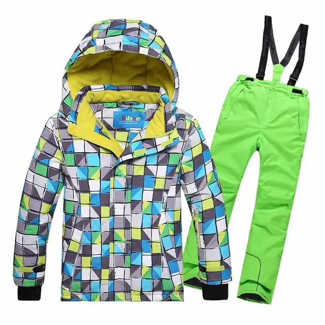 Phibee Winter Warm Hooded Waterproof Windproof Kids Ski Jacket Children