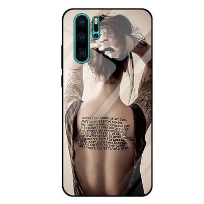 Для Hauwei P30 pro Чехол волк девушка Силиконовые ТПУ Рамка Стекло твердый переплет P30 чехол для телефона для Hauwei P30pro coque 6,47" - Цвет: A6