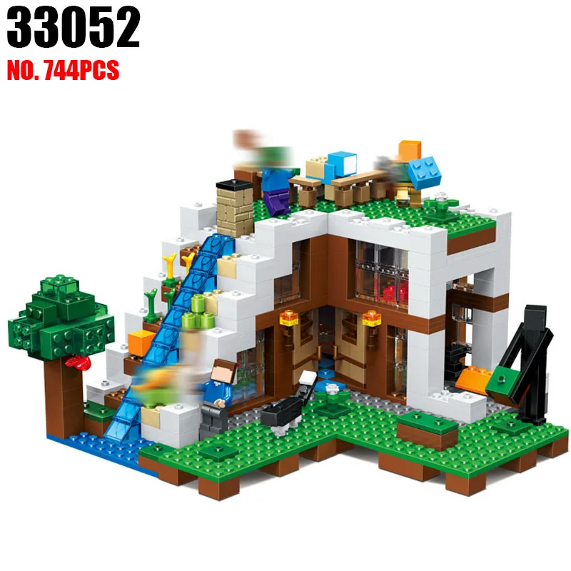 

AIBOULLY 33052 LELE 744 Pcs My World Series Waterfall Base Model Building Blocks Kits Technic Toys For Children Minecrafter