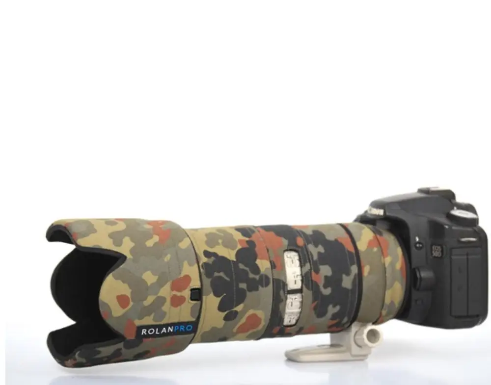 ROLANPRO камера объектив Пальто Камуфляж для Canon EF 70-200 мм F2.8 L IS III USM Объектив он обнаружил себя кожух для оружия - Цвет: Светло-серый