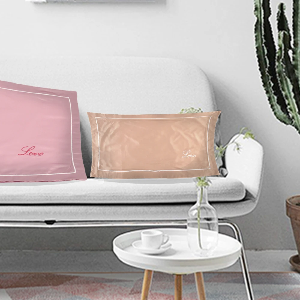 Buy Luxury Embroidery Pillow Case with Cotton Solid