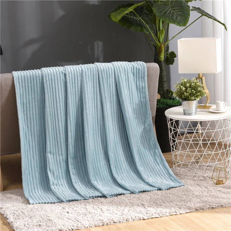 Solid Color Winter Flannel Blanket Soft Warm Fuzzy Faux Fur Mink Throw Artificial Cashmere Bedspread Sofa Cover Blankets