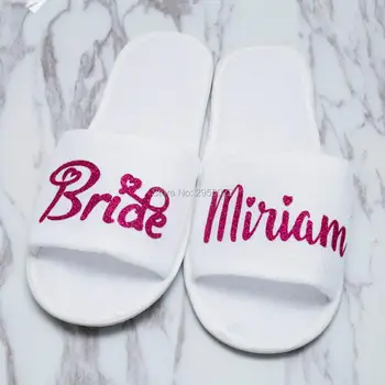 

personalized Wedding Slippers,wedding Bride&Birde Slippers,Bridal Party Slippers.Bachelorette party favors gifts