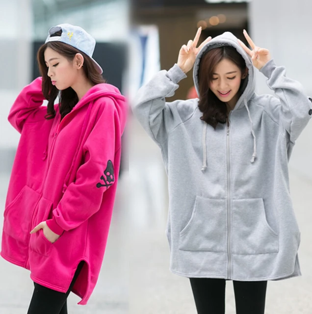 Sudaderas con capucha de estilo coreano para mujer polar