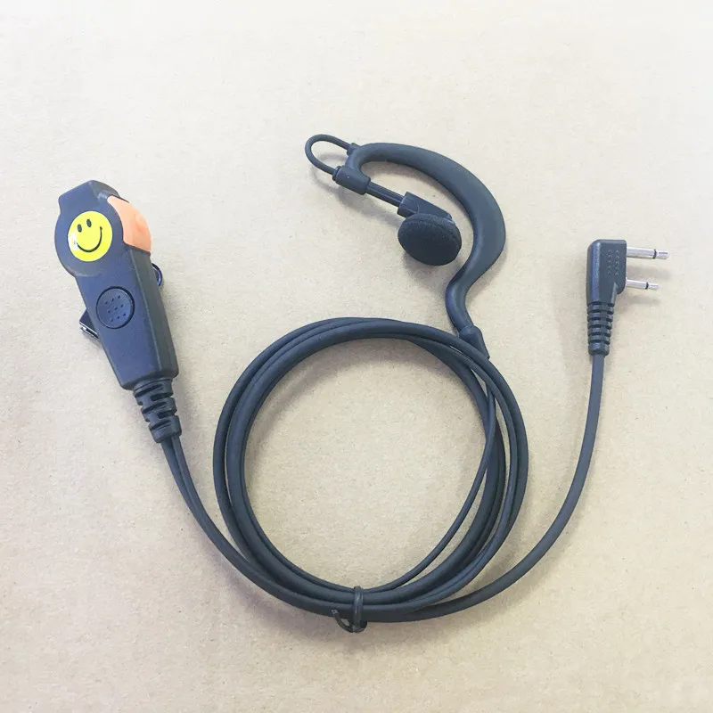 

Smile face double PTT 2pins headphone for Icom IC-V8,IC-V82,IC-V80E,F21 F14 F11 F3003 etc walkie talkie with indicate light