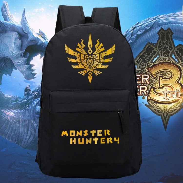 

Game Monster Hunter Cosplay Q Edition Student Campus Backpack Men & Women Leisure Travel Backpack
