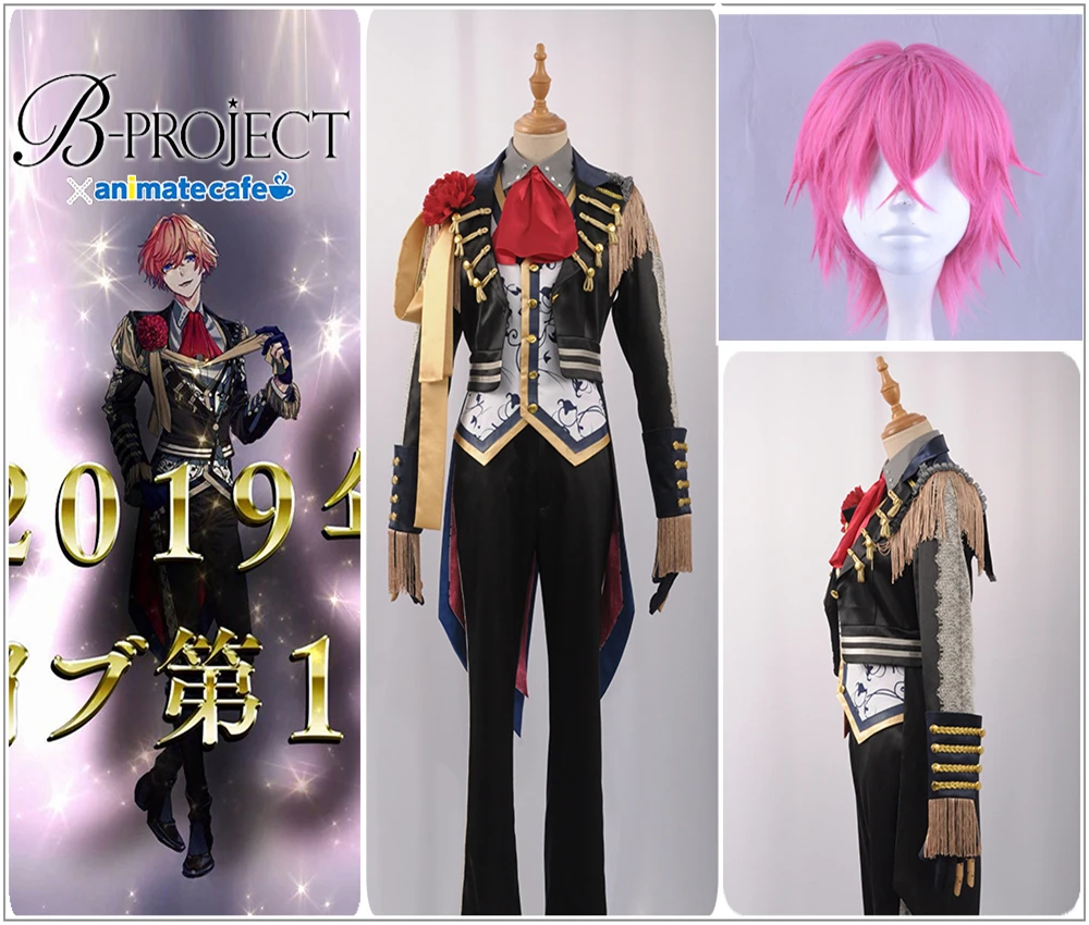 

Game Virtual Idol Group B-project THRIVE Ashu Yuuta Cosplay Costume Custome Stage Uniform Jacket Pants Full Set Wig Halloween