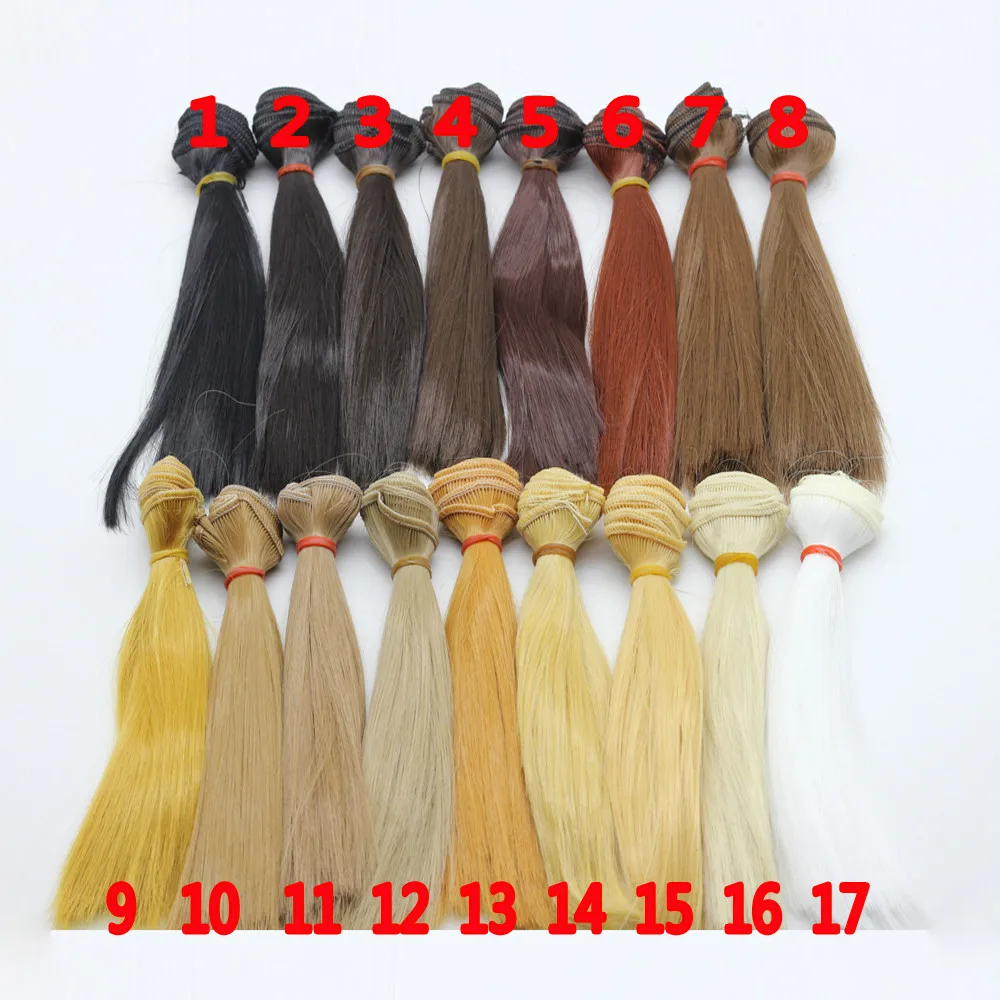 free shipping 1pcs 15cm length natrual color thick 1 3 1 4 1 6 bjd wigs