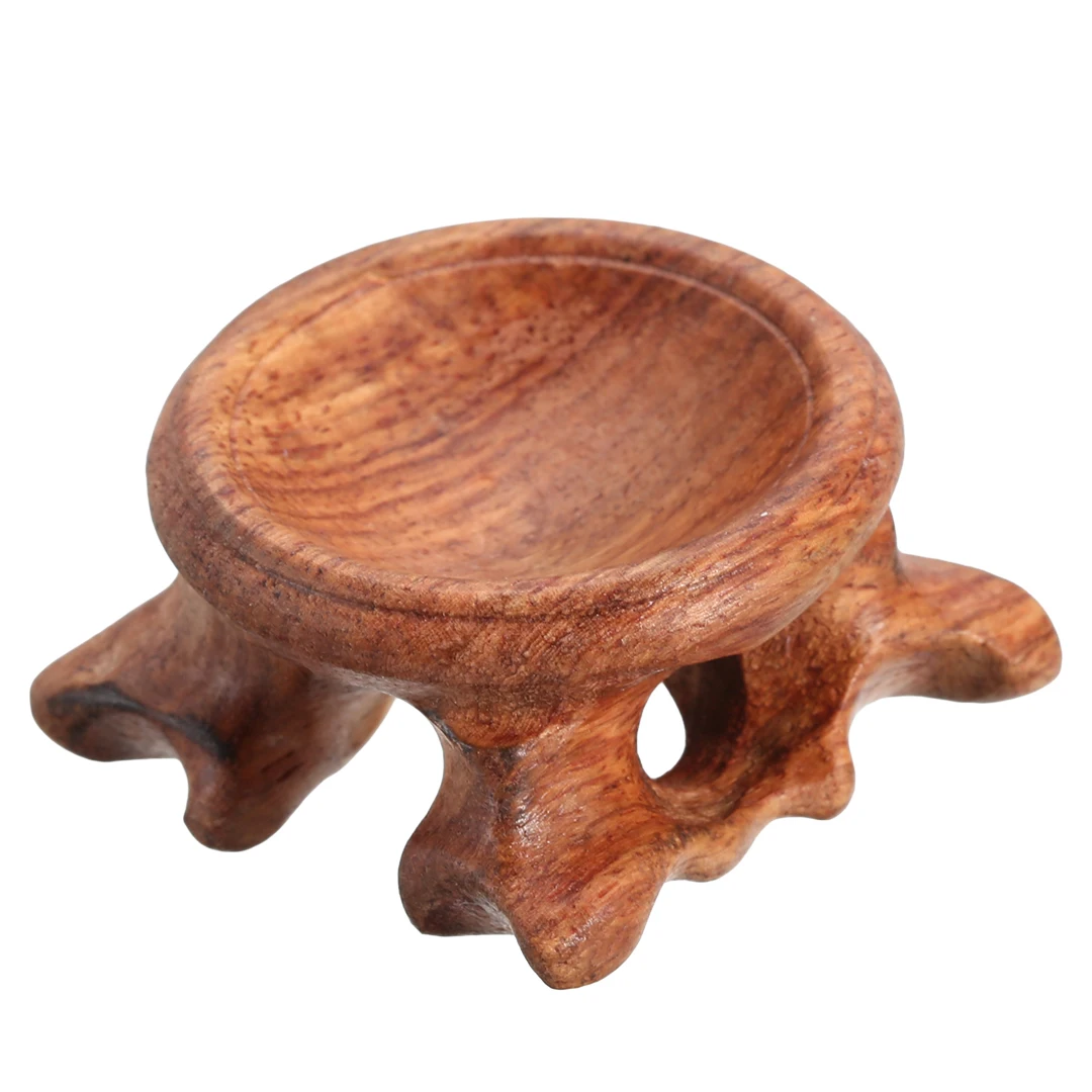 3cm Inner Diameter Rosewood Wood Wooden Stand Holder For Crystal Sphere Ball Random Color