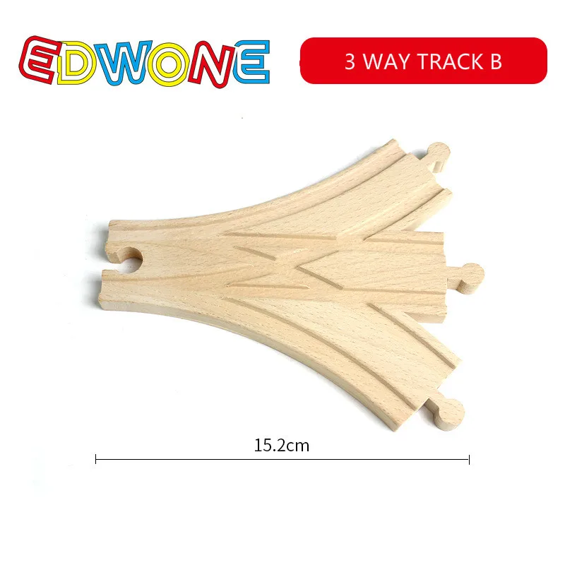 EDWONE Новые все виды деревянных дорожек части бука деревянная железная дорога железнодорожные пути игрушки аксессуары подходят Томас Биро деревянные дорожки - Цвет: 3 WAY TRACK bB