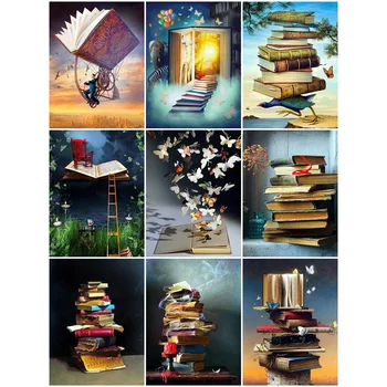 

EverShine Diamond Embroidery Scenery Diamond Mosaic Cross Stitch Book Picture Of Rhinestones Diamond Painting Home Decoration