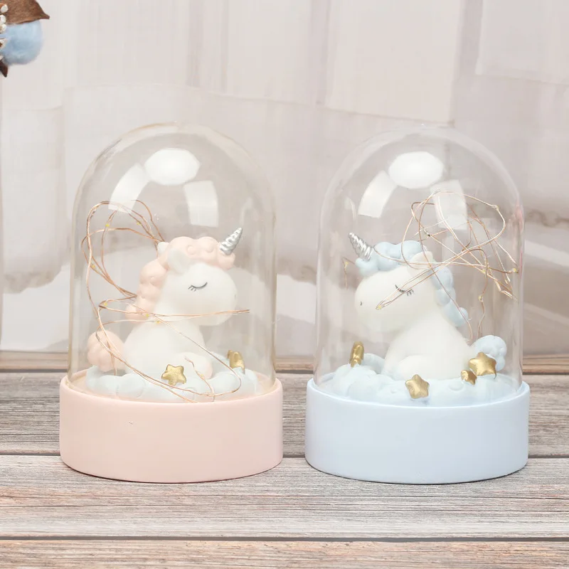 Cartoon LED Night Light Luminaria Garland Fairy String Lights Novelty Unicorn Night Lamp Bedside Lamp For Kids Christmas New Year Gift (2)