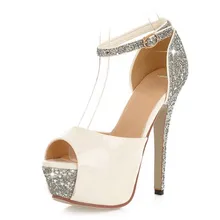 Glittering Size 34-43 Sexy High Heels Platform Shoes Pumps Women’s Dress Fashion Wedding shoes lady Pumps