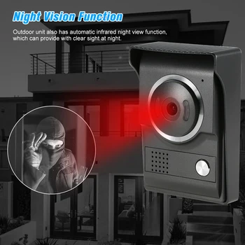 

Video Door Phone 7 Inch Color LCD Intercom System Door Release Unlock Color Doorbell Camera Night Vision For Home Apartment