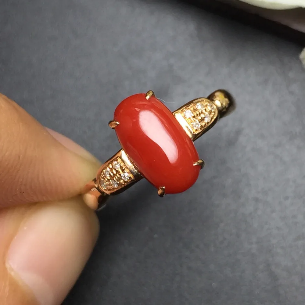 Fine Jewelry Настоящее 18 К розовое золото натуральный красный драгоценный Коралл Италия происхождения драгоценных камней Сертифицированный