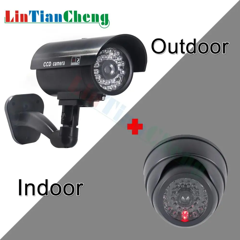 

LINTIANCHEN 1+1 Dummy CCTV Camera With Flashing Red LED Indoor Or Outdoor For Sercurity Mini Fake CCTV Home/Street cam