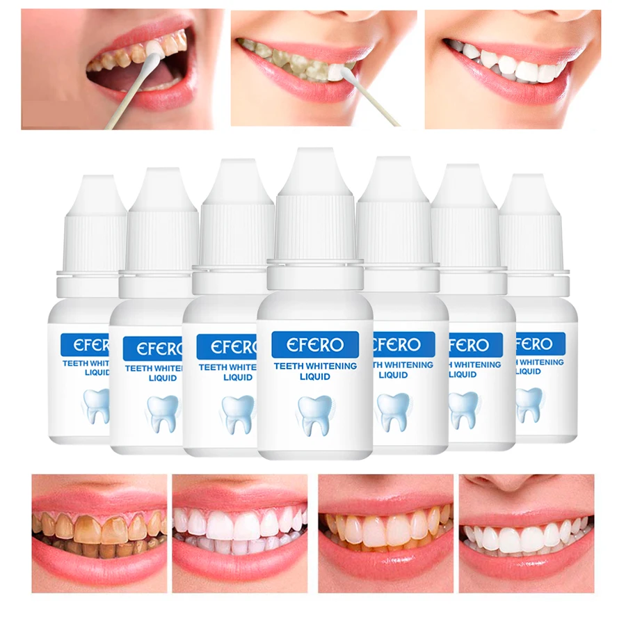 

EFERO Dental Bleaching Tools White Teeth System Teeth Whitening Water Essence Dental Bleaching Essential Oil Whitener Oral Serum