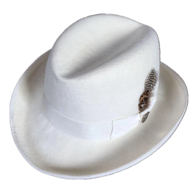 white homburg hat