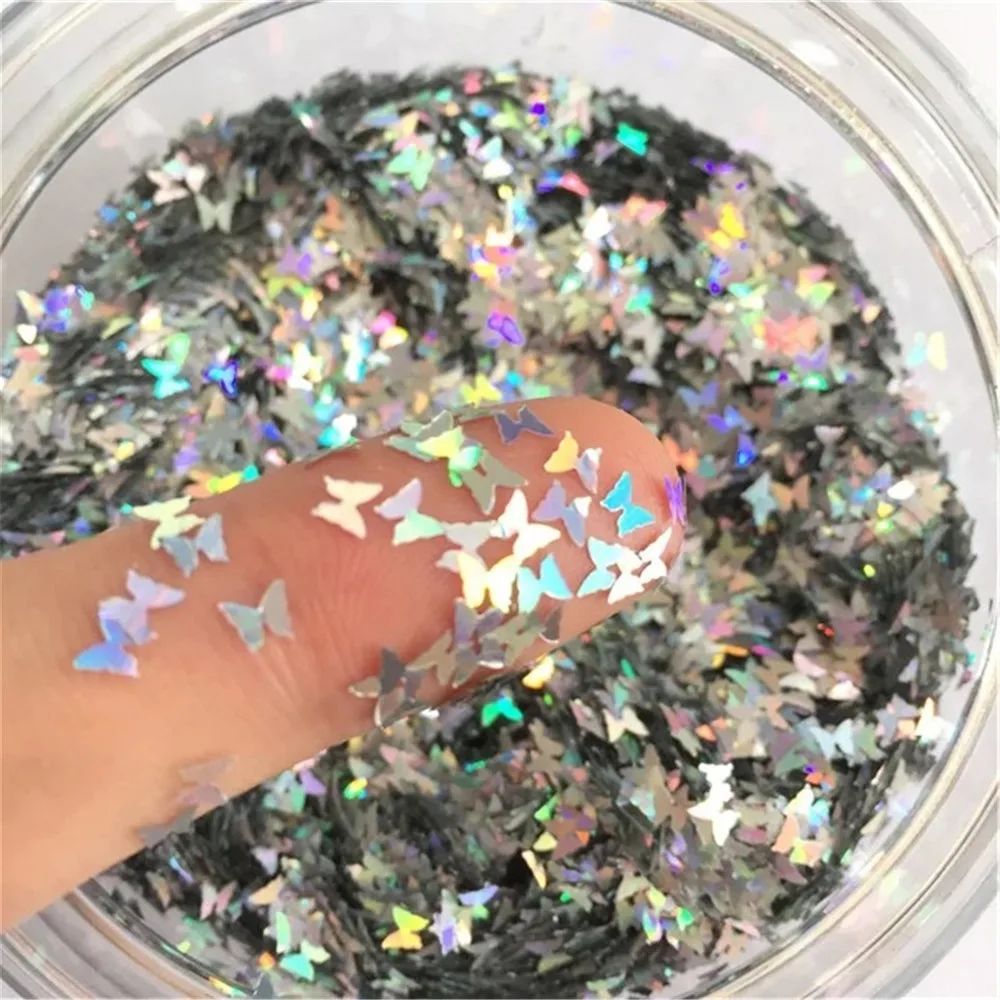 

20g/Pack Ultrathin Sequin 3mm Butterfly Shape loose Sequins PET Paillettes for Nails Art manicure/wedding confetti