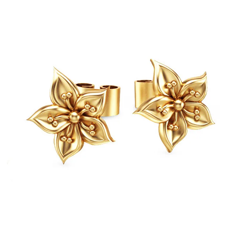 

New Gold Earrings Love Happy Clover Flower Ear Woman Wedding Engagement Jewelry Brincos Girl Teens Lady Wholesale Drop Shipping