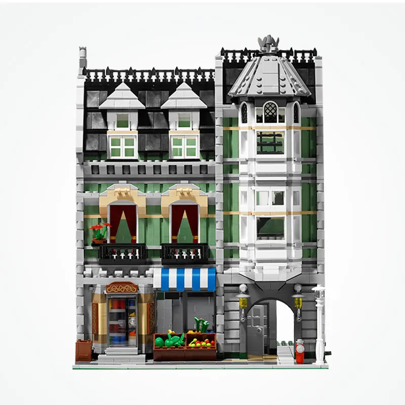 

Legoing Creator City Street view Green Grocer Out of print reprint DIY House Building Blocks Compatible Legoing Toys