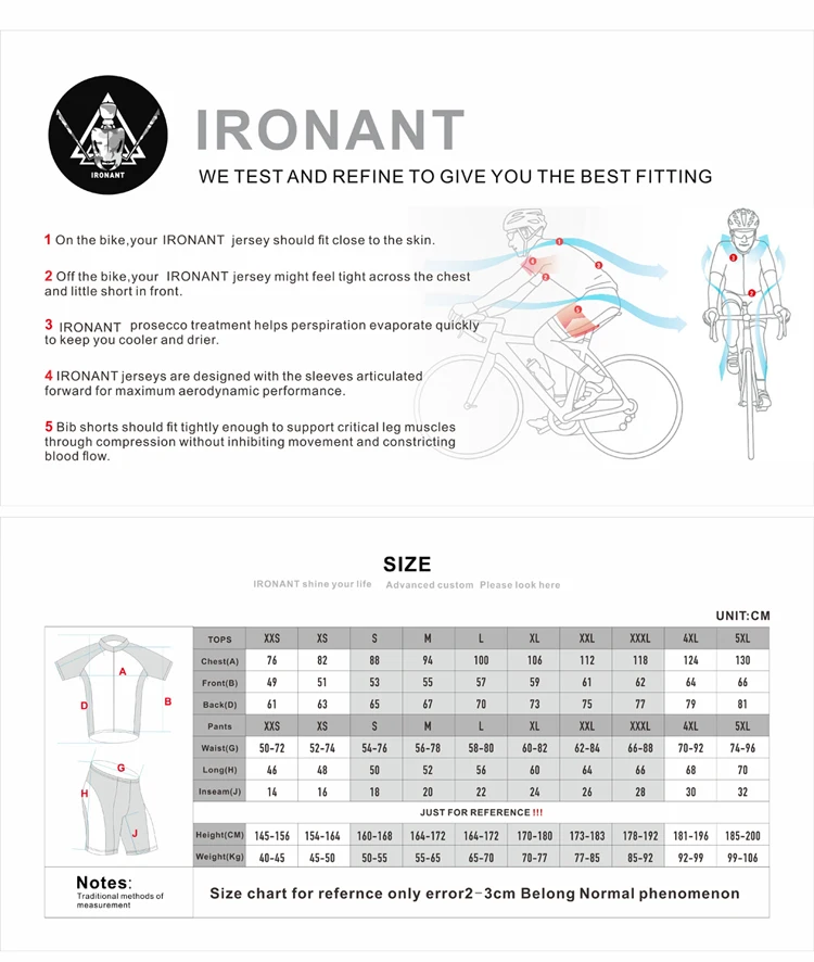 IRONANT, Мужская одежда для велоспорта, Джерси, комплекты для велоспорта с коротким рукавом, летняя одежда для велоспорта, одежда для велоспорта, Pro Team, новинка, черный цвет