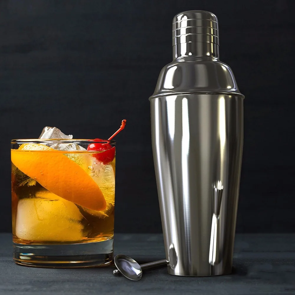 UPORS Stainless Steel Cocktail Shaker Mixer Wine Martini Boston Shaker For Bartender Drink Party Bar Tools 550ML/750ML