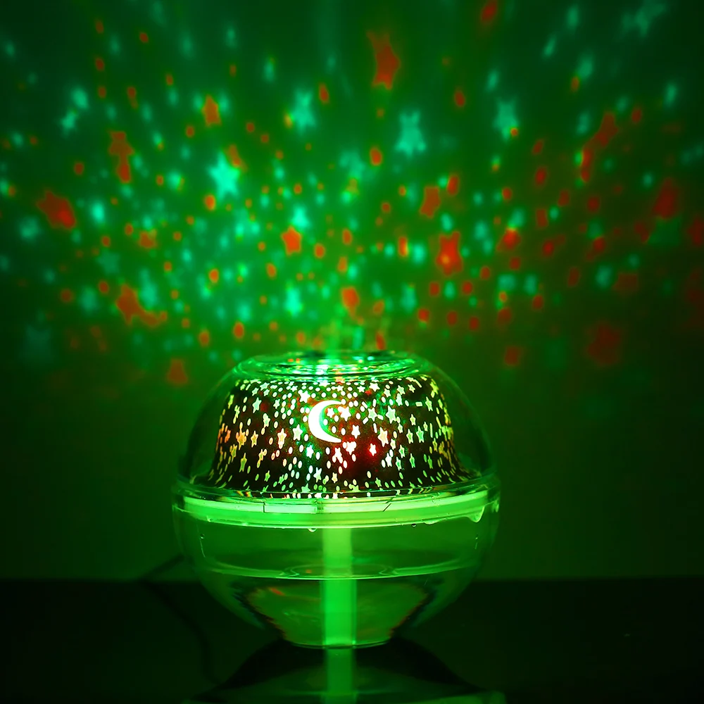 

USB LED Projector Light Crystal Night Lamp Projector 500ml Air Humidifier Desktop Aroma Diffuser Ultrasonic Mist Maker For Home
