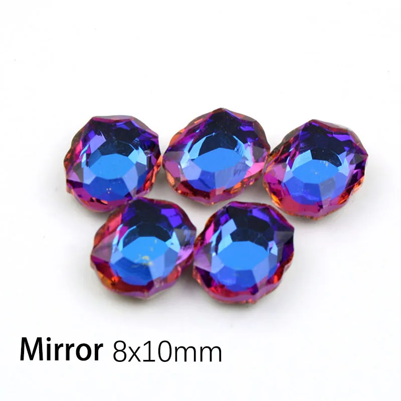 Mirror 8X10 Горячая Распродажа пламя синий дизайн ногтей Стразы 31 стилей Необычные хрустальные камни 30/100 шт для 3D нейл-арта украшения - Цвет: Mirror 8X10