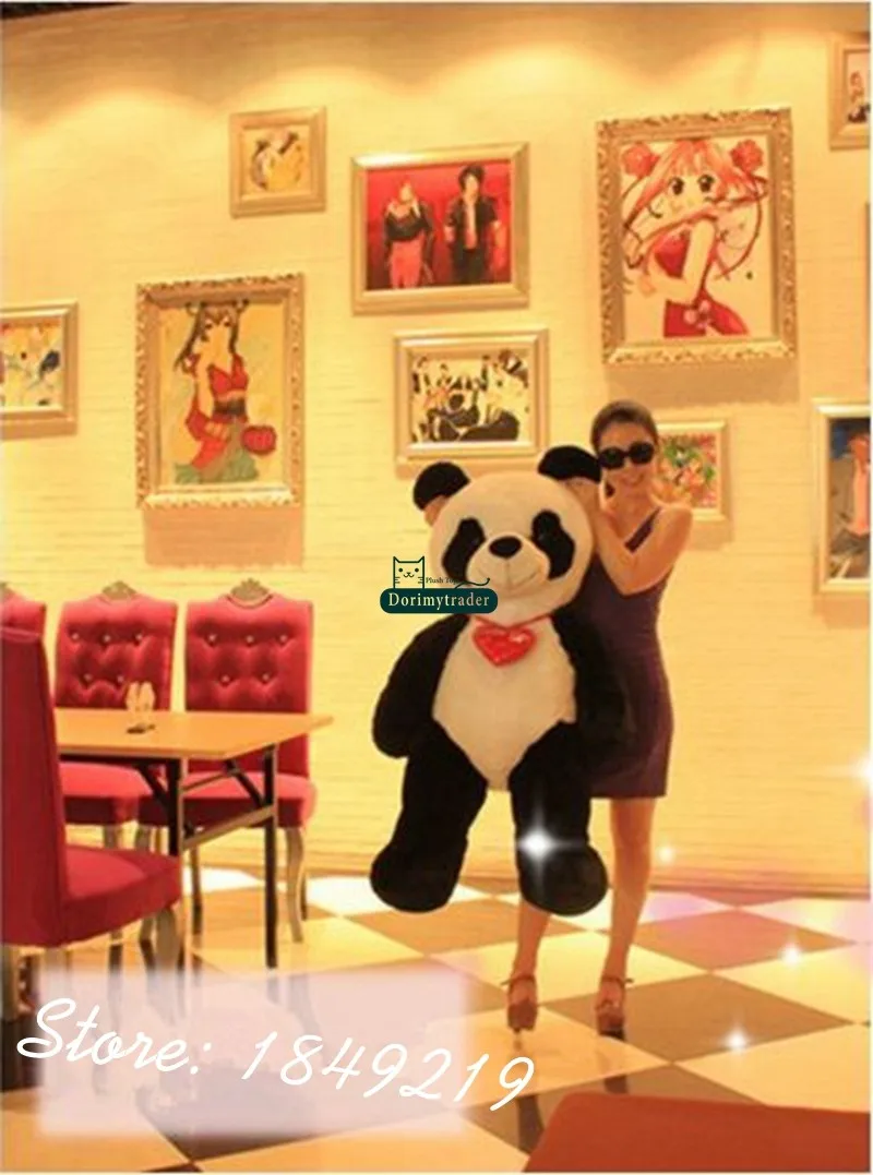 Dorimytrader Jumbo Plush Soft Animal Panda Toy Giant Stuffed Cartoon Heart Panda Doll Great Baby Gift Free Shipping DY61125 (12)
