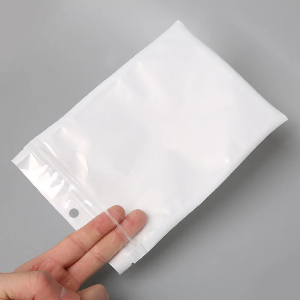 

New 14x20cm White / Clear Self Seal Zipper Plastic Retail Packaging Bag, Ziplock Zip Lock Bag Retail Package W/ Hang Hole