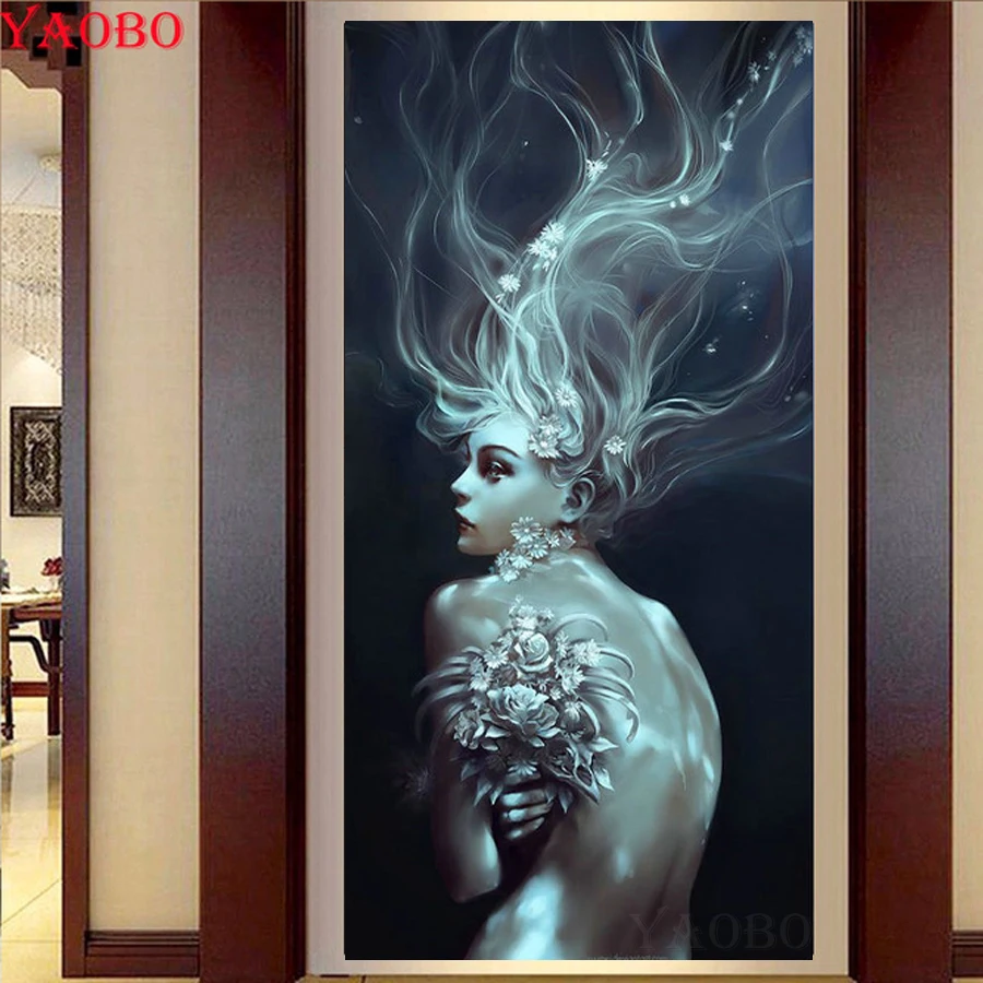 Large diy Diamond Painting Beauty 5d Full Drill Square Round Mosaic Embroidery Rhinestone pictures Living room wallpaper | Дом и сад