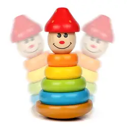 Новинка! Деревянный клоун Stackers Tumbler игрушка строительные блоки Дети Раннее Образование обучающая игрушка для детей лучший Рождественский