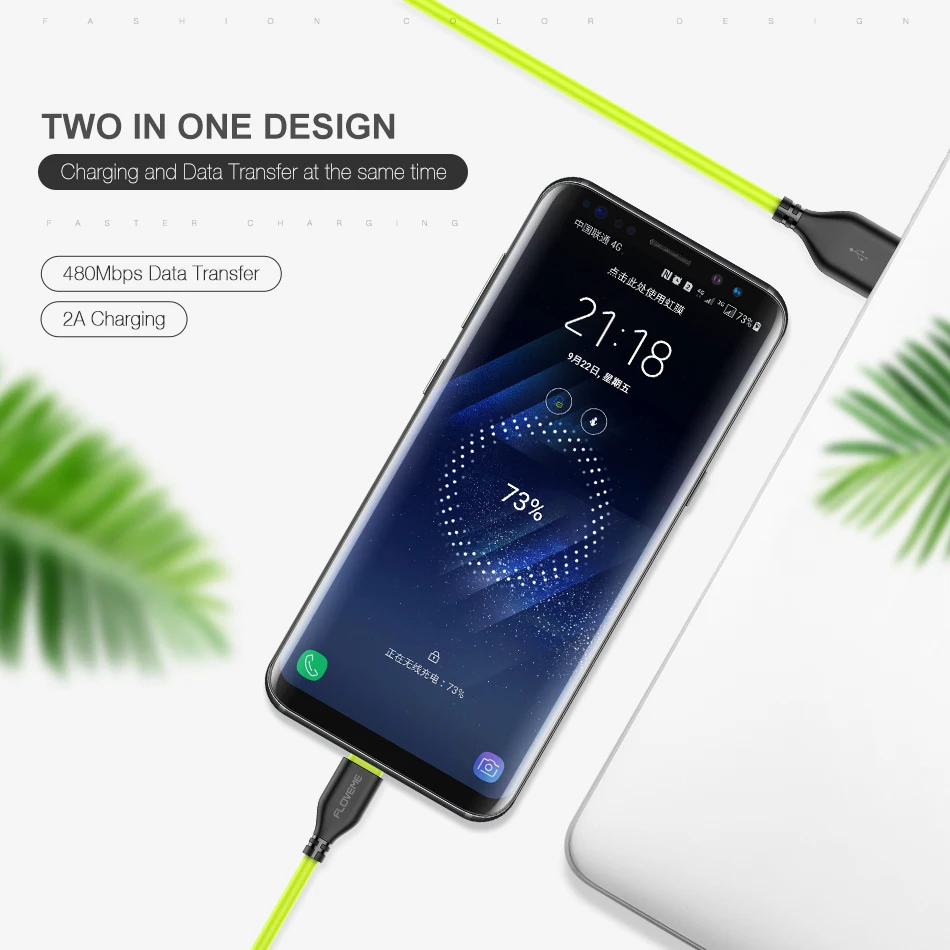 FLOVEME TPE usb type C для samsung Note 8 Galaxy S8 Plus USB-C кабель для зарядного устройства 2.2A зарядный кабель для передачи данных type-C