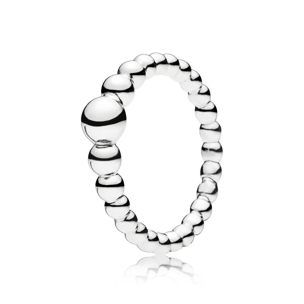 

CHAMSS Winter New PAN 1:1 String of Beads Ring High Quality Round Ball Ring Original 925 Sterling Silver Glamour Woman Jewelry
