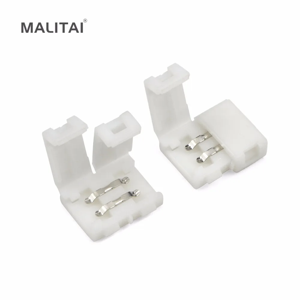 

1Pcs 8mm 2Pin Connectors For single color LED strip light 3528 SMD PCB board Connector wire