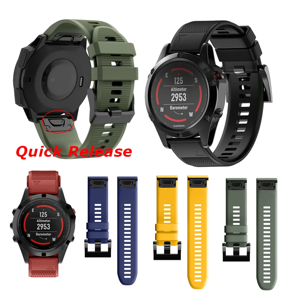 

Silicone Watchband Strap for Garmin Fenix 5 Watch Band 22mm Strap Quick Fit for Garmin Fenix 5X 3 3HR GPS 26mm WristBand Strap