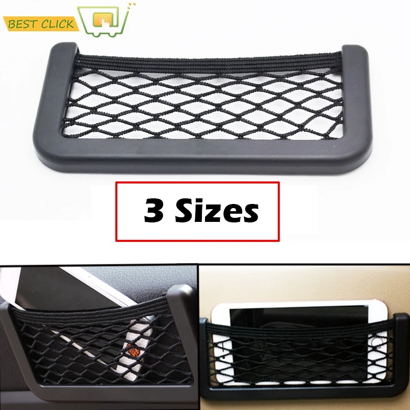 Malla DE RED Organizador flexible de almacenamiento de información Coche Adhesivo Visera Teléfono Portátil Bolsa para coche bolsa para