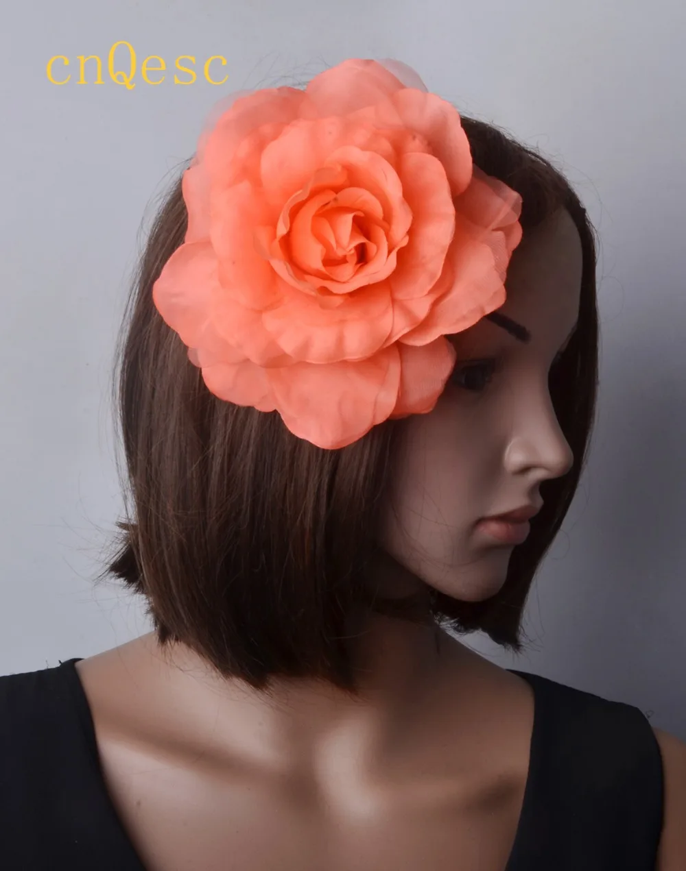 

Coral 16cm silk flower for fascinator wedding hat