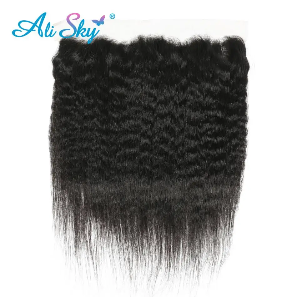 Malaysia Kinky Straight Hair Bundles with lace frontal NonRemy Human Hair Extensions AliSky Natural Black Color Weave 4 Bundles Malaysia Kinky Straight Hair Bundles with lace frontal NonRemy Human Hair Extensions AliSky Natural Black Color Weave 4 Bundles